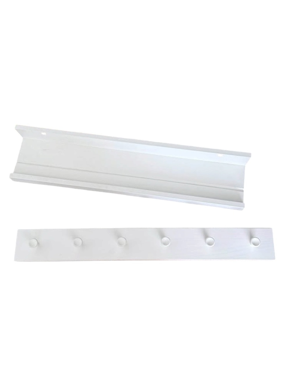 IKEA MOSSLANDA White Wall-Mount Picture Ledge + LURT 6-Hook Rack